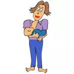 Obrazu kreskówka matka karmienia piersi