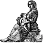 Breast Feeding mor ClipArt