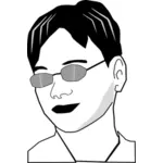 Hombre japonés con gafas de sol