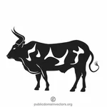 Bull monochromatický vektorový obrázek