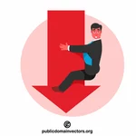 Businessman falling down