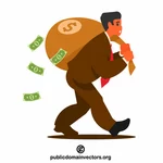 Businessman with a bag of money