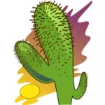 Vektor Klipart kreslený kaktusů v žáru slunce