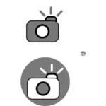 Kamera mit Blitzsymbol Vektor-ClipArt