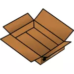 Векторный рисунок из открытой неглубокой картонные коробки