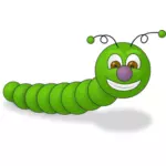 Uśmiechający się zielony robak wektorowa
