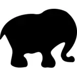 Elefantin siluettivektorigrafiikka