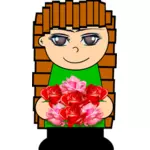 Мультфильм девочка с цветами