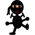 Vector ilustración de cómic ninja