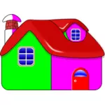 Vektorgrafik med färgglada blanka house