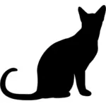 Sentado gato silhueta vector clip-art