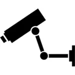 CCTV камеры черно-белый знак векторная иллюстрация