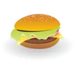 Cheeseburger med saus vektortegning
