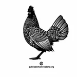 Bianco e nero del pollo vector clip art