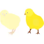 Imagem vetorial de duas garotas em diferentes tons de amarelo