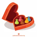 दिल के आकार में चॉकलेट बॉक्स