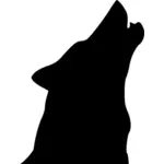 Immagine vettoriale silhouette di lupo che ulula
