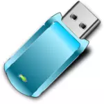 Vektorigrafiikka kiiltävän sinisestä USB-tikusta