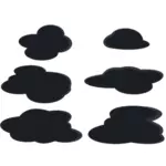 Oscuras nubes grises set vector Prediseñadas