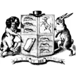 Векторное изображение герба собака и кролик
