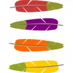 رسومات متجه الريش الملونة