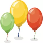 Tre fargerike ballonger