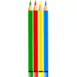 Vektorritning av fyra färgade pennor