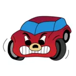 Красный автомобиль сердитый комического векторной графики