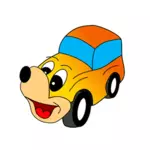 Комический желтый автомобиль векторные иллюстрации