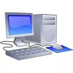 Image clipart vectoriel de l'icône de configuration couleur PC