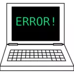 מחשב נייד עם שגיאה