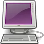 Immagine vettoriale di pony computer desktop