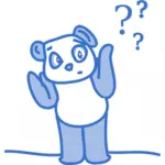 Panda tegneserie tegnet i pastell blå vektorgrafikk utklipp