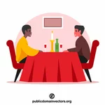 Deux hommes dans un restaurant