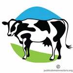 Peternakan sapi perah vektor logotype