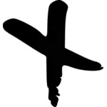 Deteriorat imaginea vectorială cruce silueta