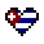 Kubanska flaggan i hjärta form