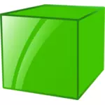 Reflecterende groene kubus vectorafbeeldingen