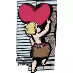 Cupid med hjärta