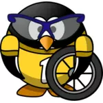 Pyöräilijä pingviini vektori kuva