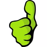 Векторное изображение зеленых кулак пальцы вверх