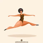 אישה רוקדת וקופצת