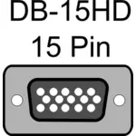 Порта DB15 HD значок векторная графика
