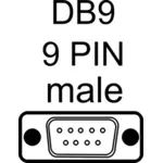 Laki-laki yang DB9 port vektor ilustrasi