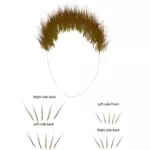 बाल भागों के साथ आदमी के चेहरे को आकार की छवि