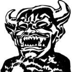 Vektor ClipArt-bilder av laughing devil med stora horn