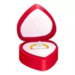 Векторное изображение алмаза кольцо в коробка форме сердца