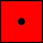 Одна черная точка на красных кубиков