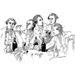Мужчины, пить в ресторане векторное изображение
