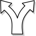 Vektorbild av divergerande symbol
